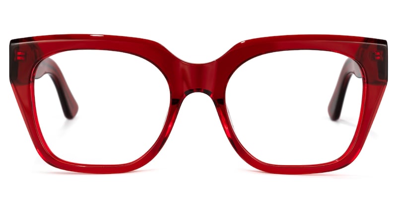 Braxton Square Red Glasses | Zeelool Glasses0
