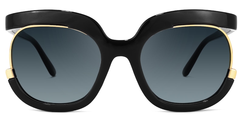 Darice Round Black Sunglasses | Zeelool Glasses0