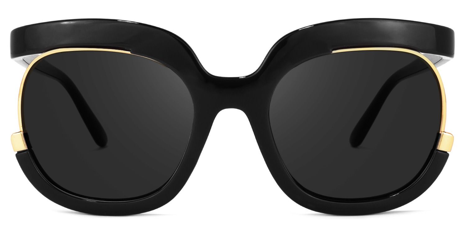 Darice Round Black Sunglasses | Zeelool Glasses0