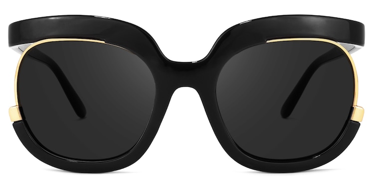 Darice Round Black Sunglasses