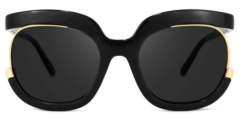 Darice Round Black Sunglasses