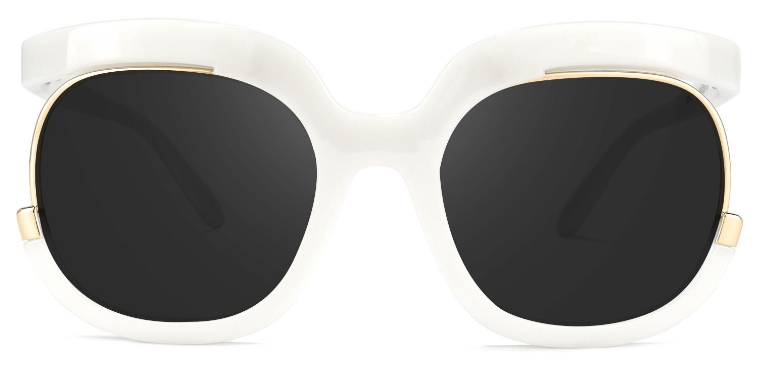 Darice Round White Sunglasses | Zeelool Glasses0