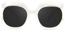 Darice Round White Sunglasses0