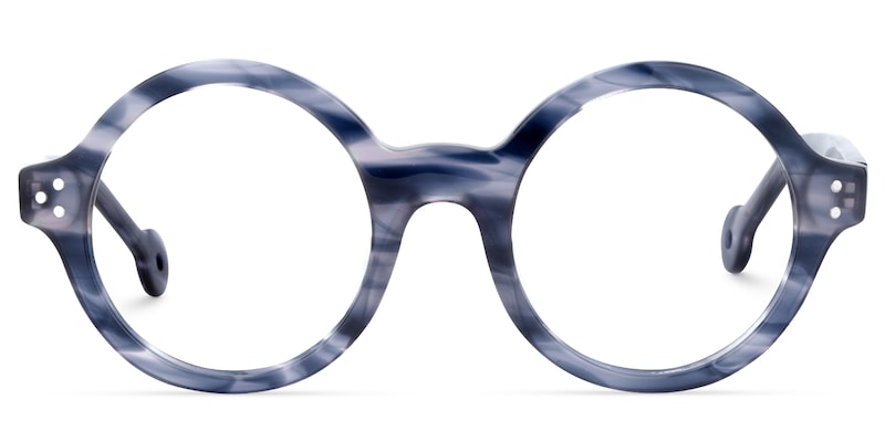 Faithe Round Blue-Gray Glasses | Zeelool Glasses0