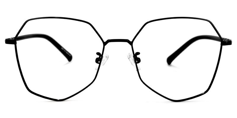 Crumpton Geometric Black Glasses | Zeelool Glasses0