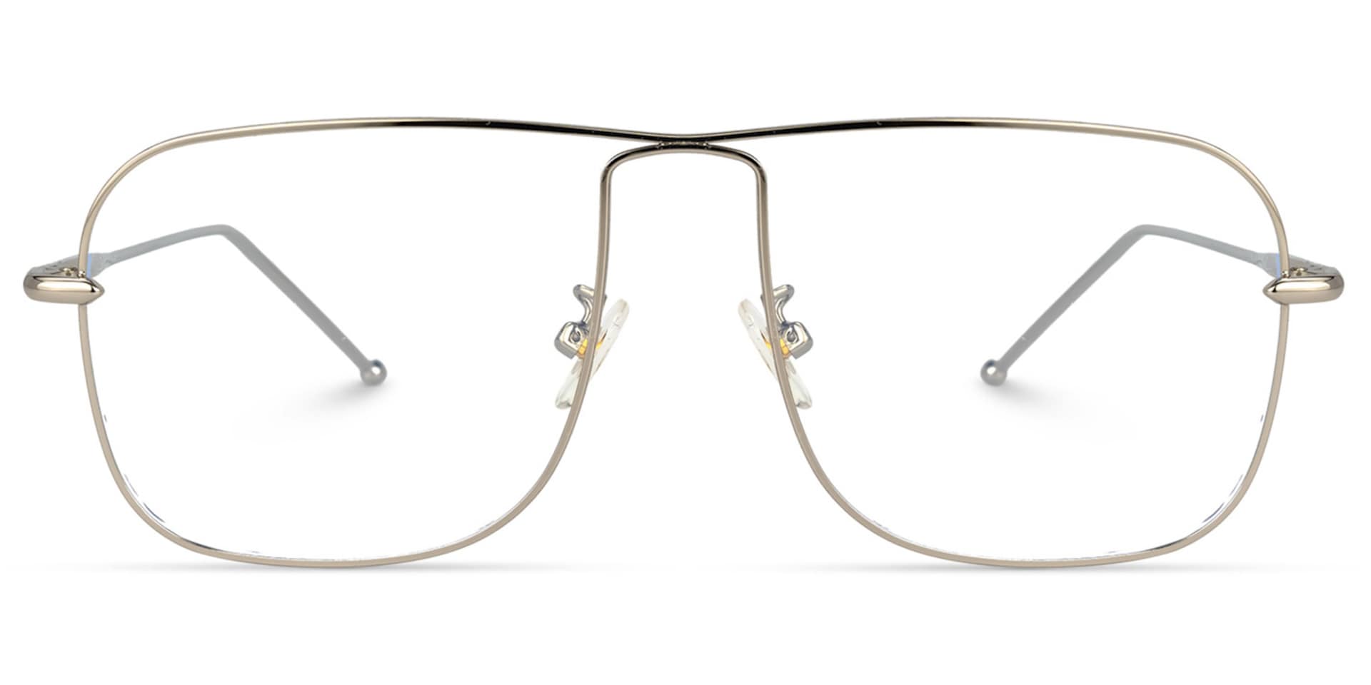 Jacqlyn Square Silver Glasses | Zeelool Glasses0