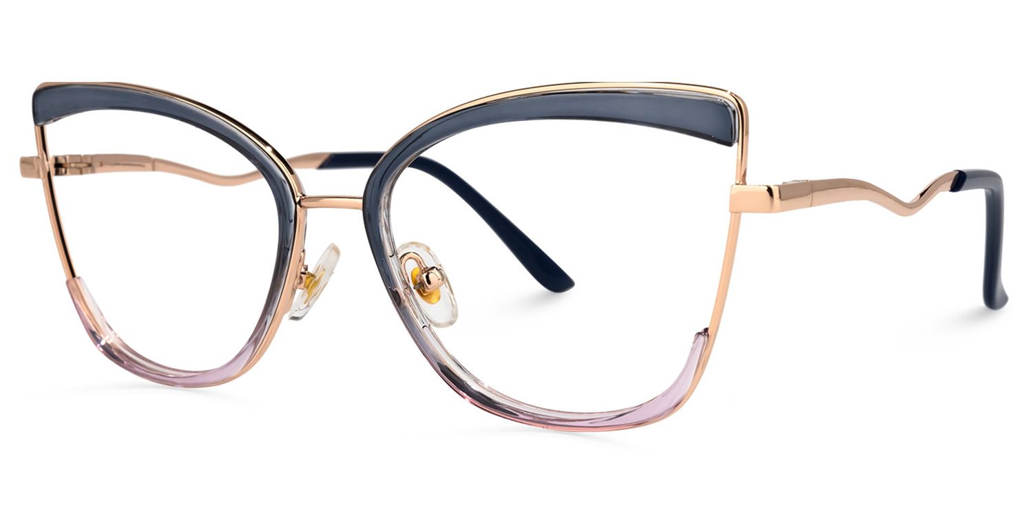 Benika Cateye Blue-Purple Glasses | Zeelool Glasses1