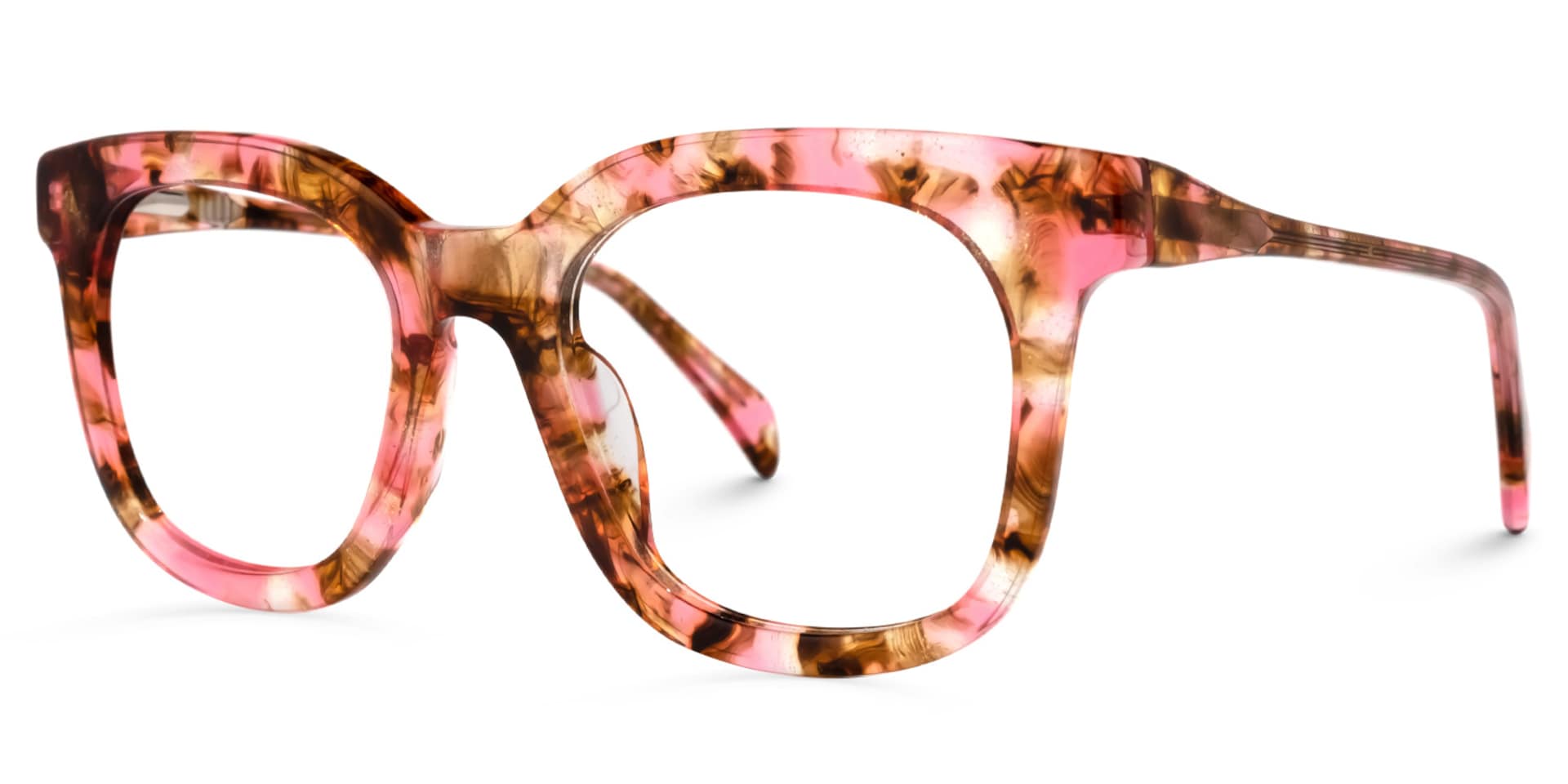 Lynette Square Red-Floral Glasses | Zeelool Glasses1
