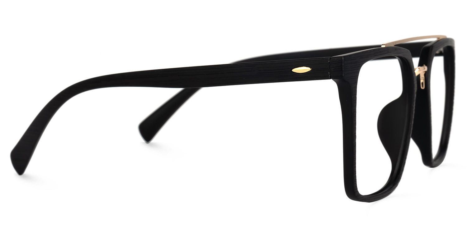 Shumac Square Black Glasses | Zeelool Glasses2
