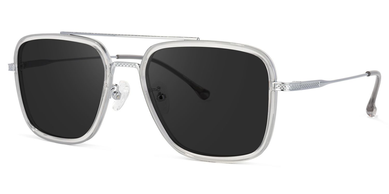 Nayeli Aviator Gray-Silver Sunglasses | Zeelool Glasses1