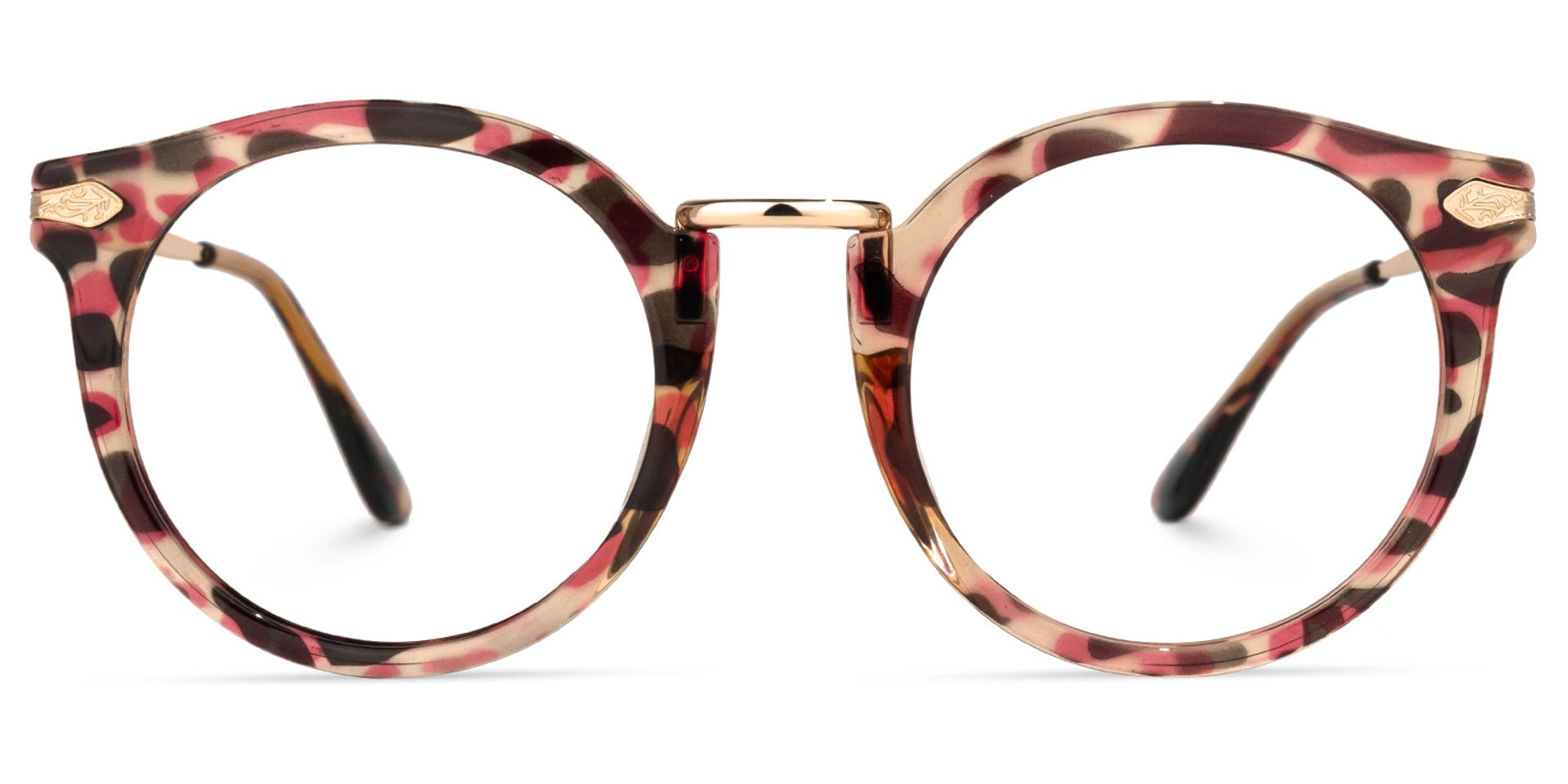 Quentina Round Red-Floral Frame Glasses | Zeelool Optical0