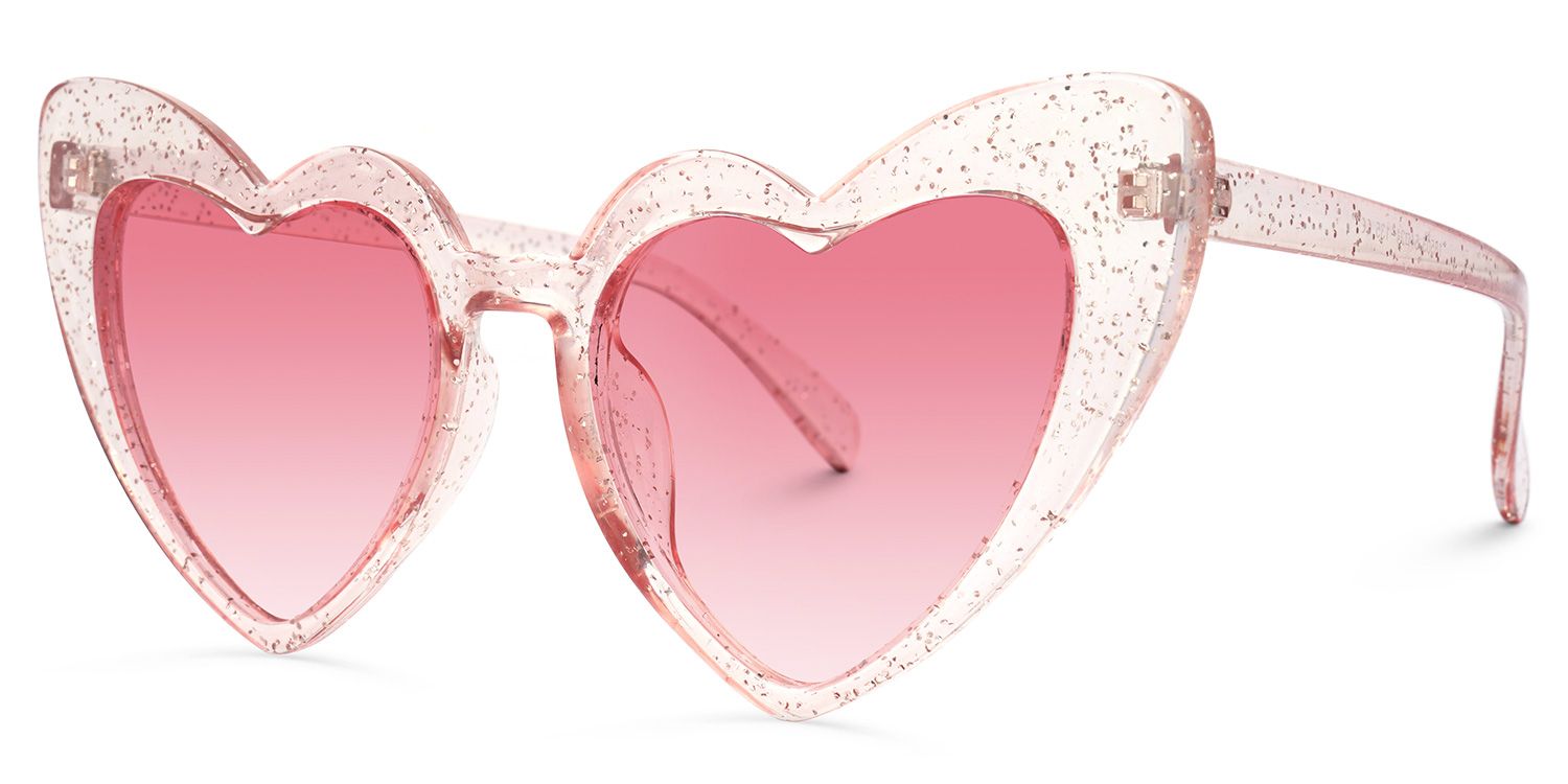 Monkina Heart Pink Sunglasses | Zeelool Glasses1