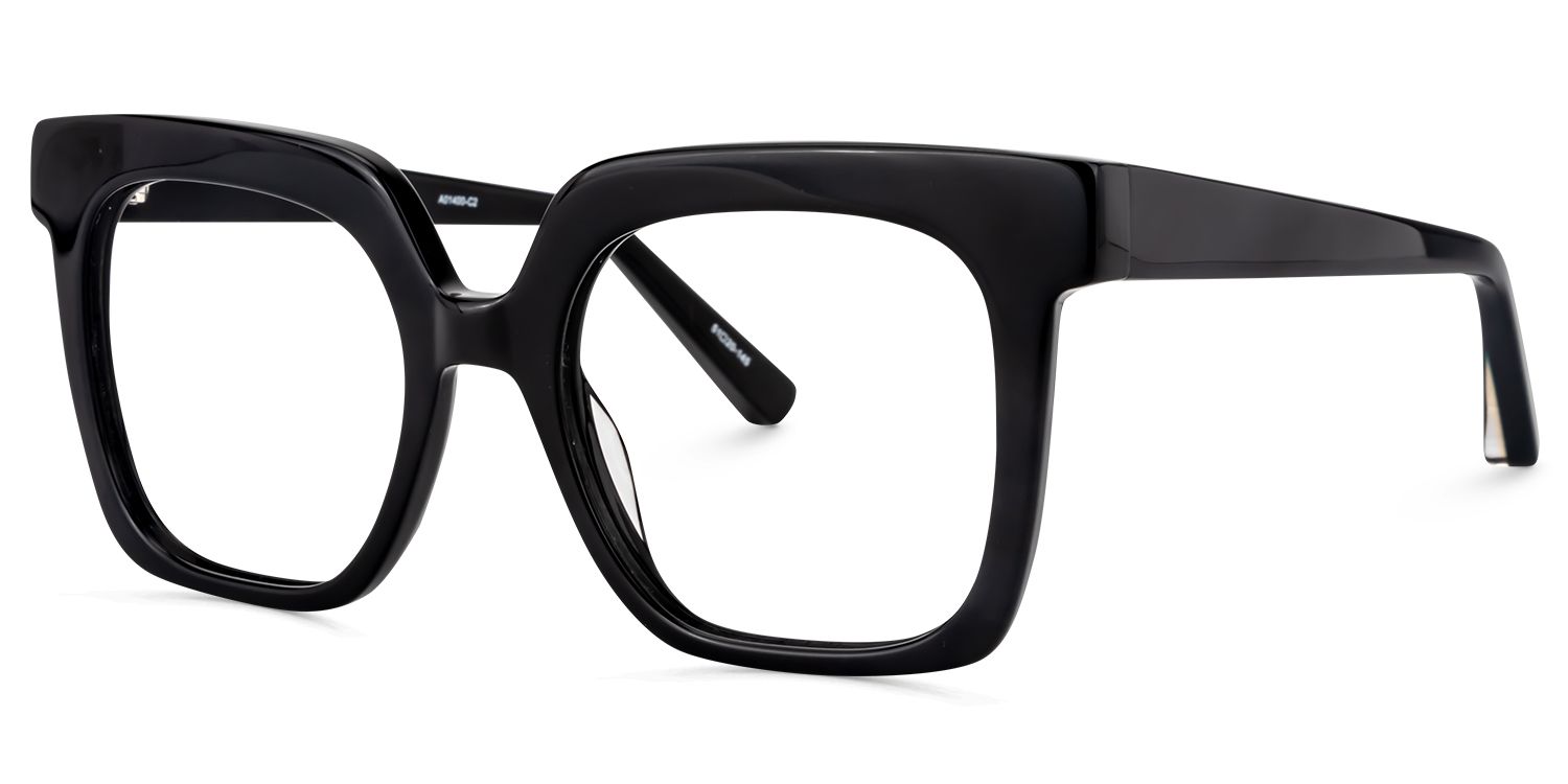 Dexter Square Black Glasses | Zeelool Glasses2