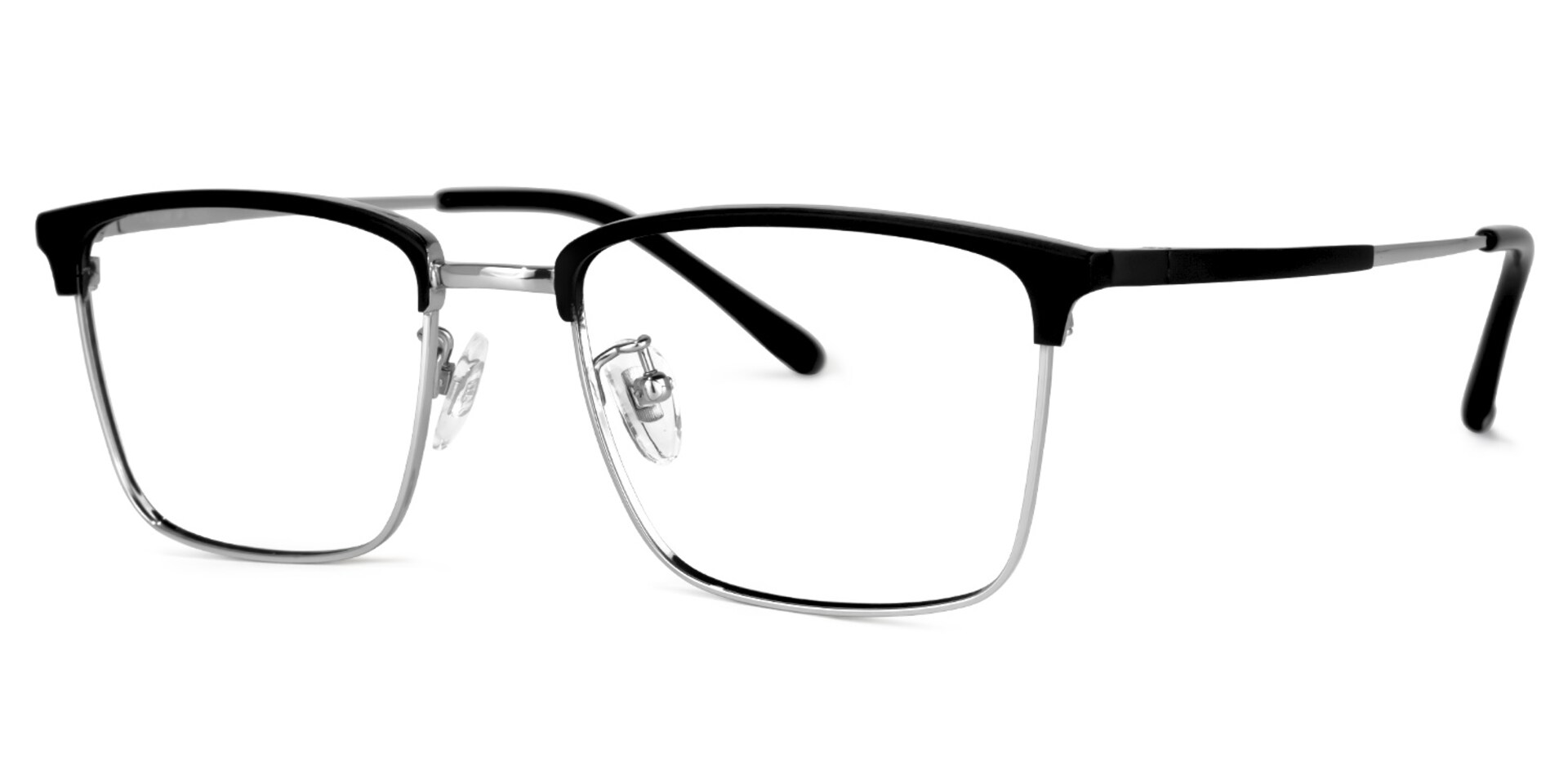 Suella Square Black-Silver Glasses | Zeelool Glasses1