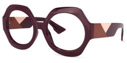 Geoffrey Geometric Dark-Red Glasses1