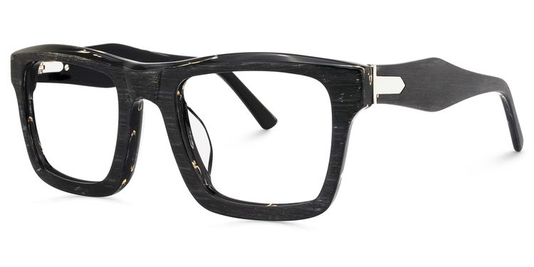 Riley Rectangle Black Glasses