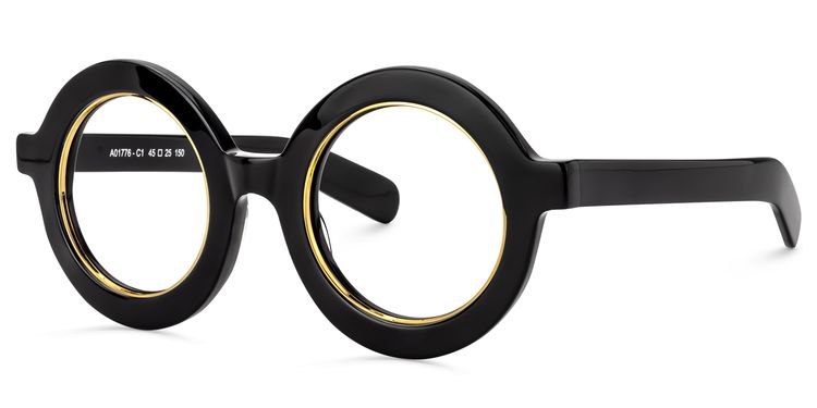 Calhoun Round Black Glasses