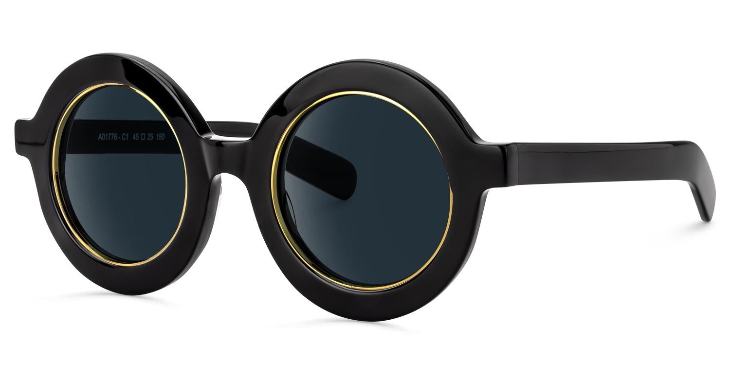 Calhoun Round Style Black Frame Sunglasses | ZEELOOL1