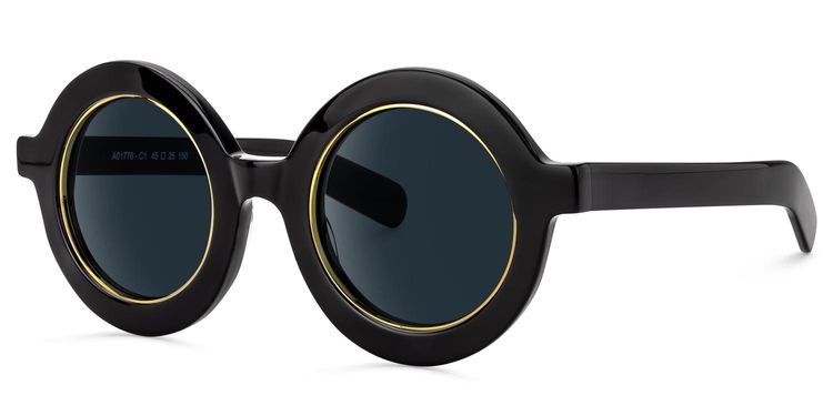 Calhoun Black Round Sunglasses