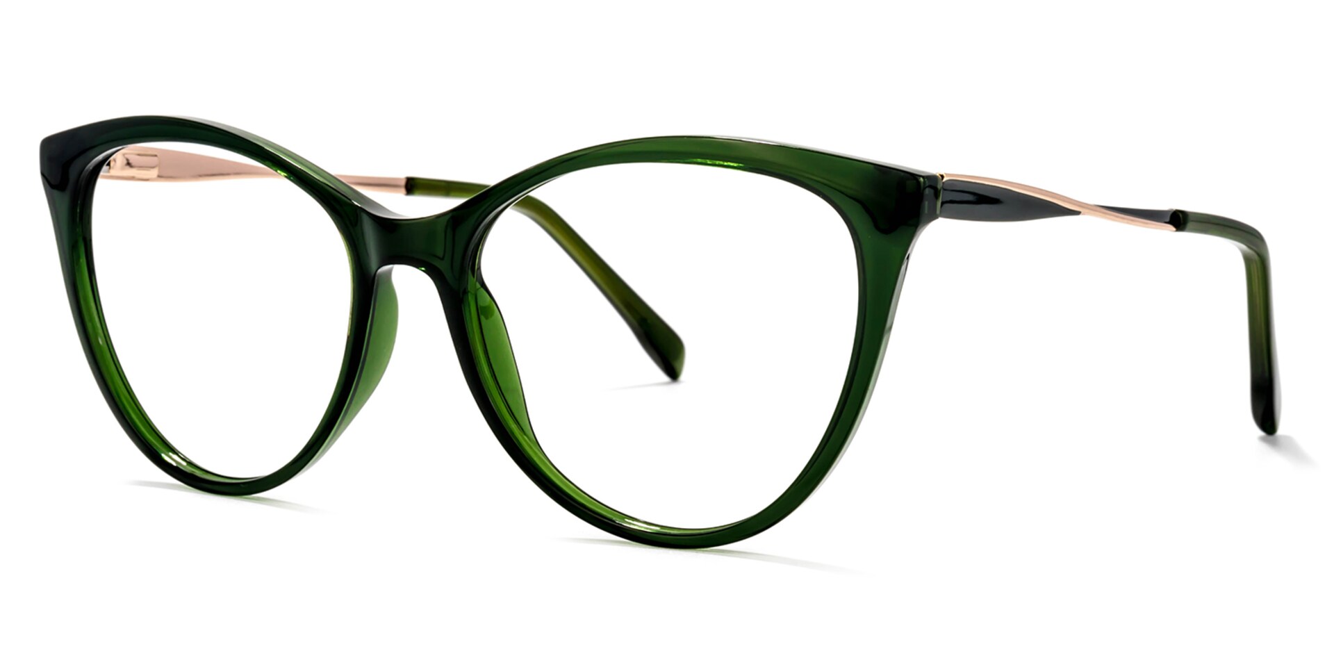Frances Cateye Dark-Green Glasses | Zeelool Glasses2