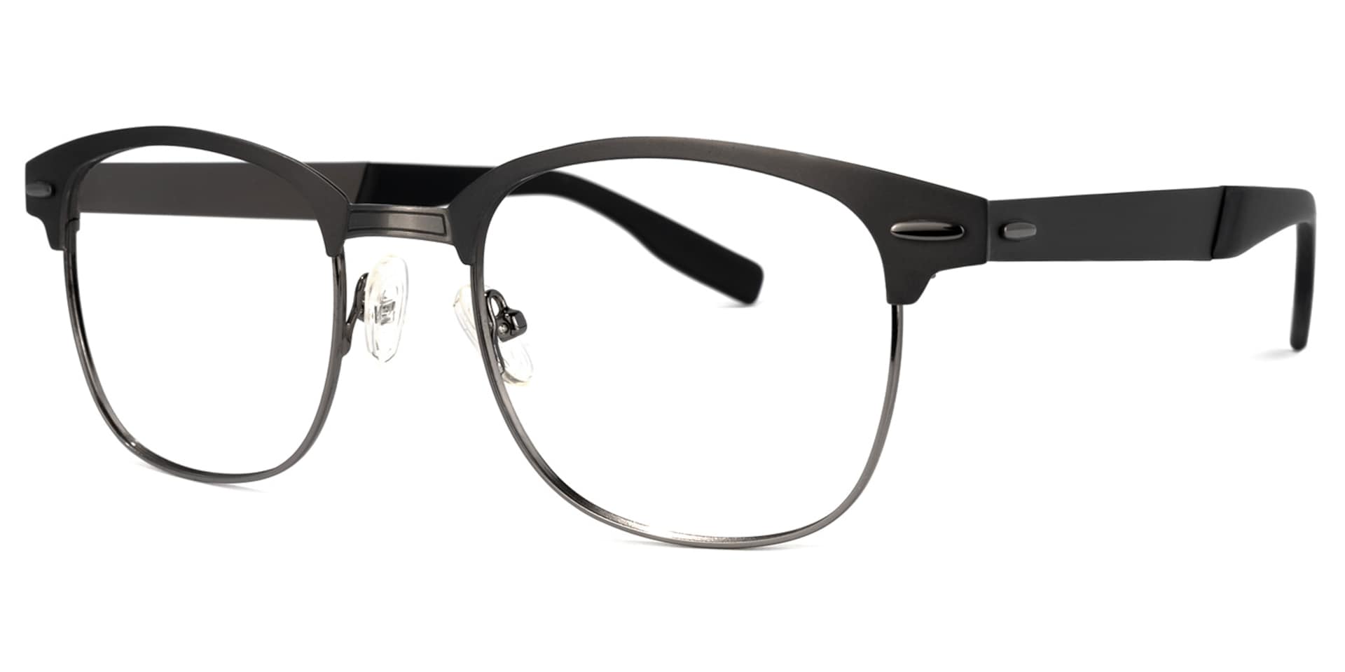 Shonia Browline Gray Glasses | Zeelool Glasses1