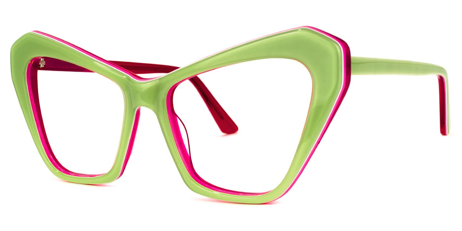 Benita Cateye Green Glasses | Zeelool Glasses1