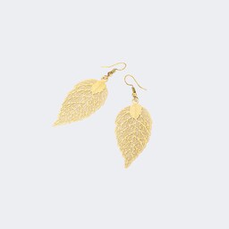Stylish Leaf Shape Gold Earrings0