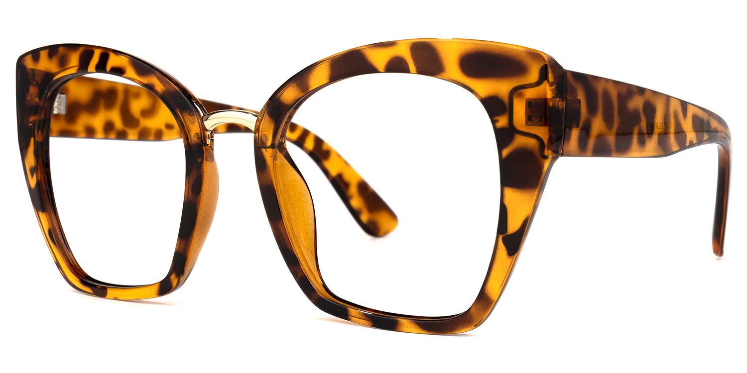 Denis Cat Eye Yellow-Tortoise Frame Glasses | Zeelool1