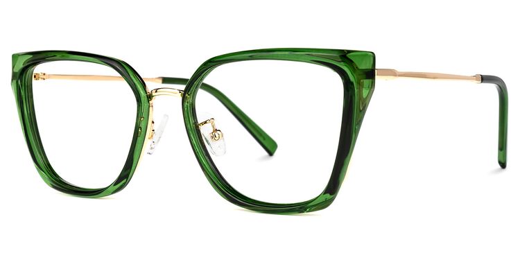 Martine Square Green Glasses
