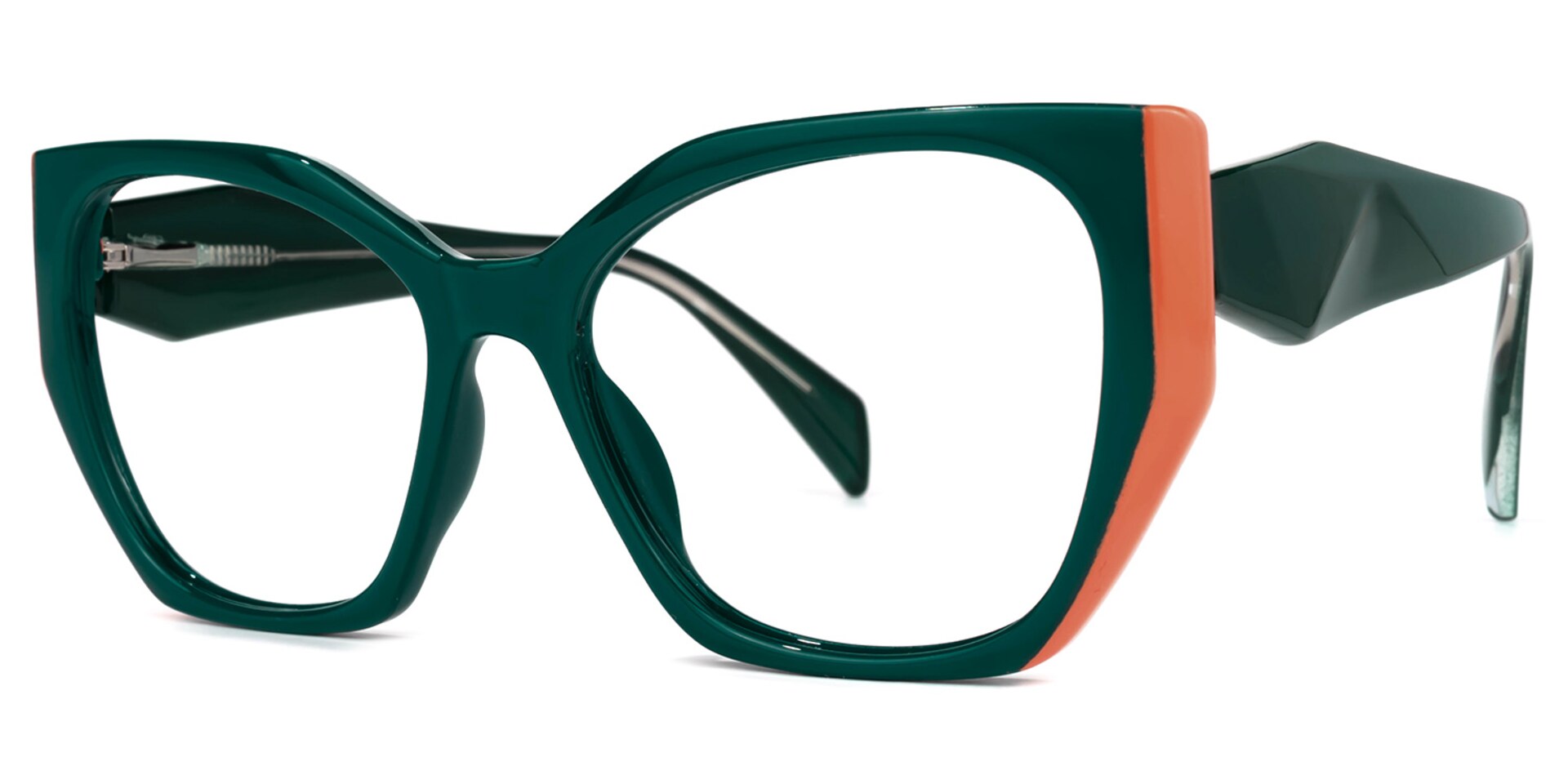 Phelts Geometric Green Glasses | Zeelool Glasses1