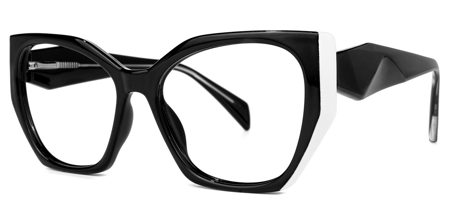 「アルファベット表」 【フレームサイズ 32×26cm】 Phelts Geometric Black Glasses | Zeelool Glasses