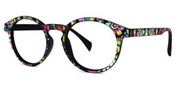 Street-Artist Round Purple-Floral Glasses1
