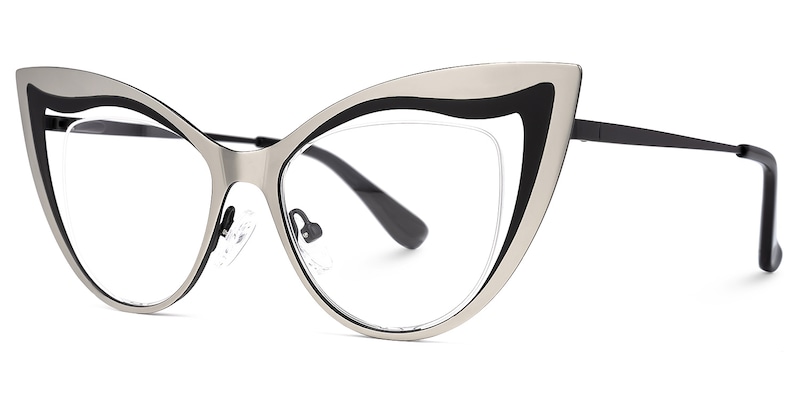 Jalisa Cateye Silver Glasses | Zeelool Glasses1