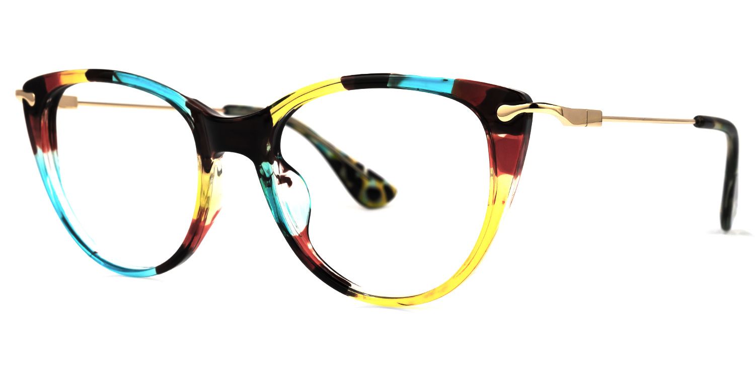 Clement Cat Eye Floral Eyeglasses and Thin Frames1
