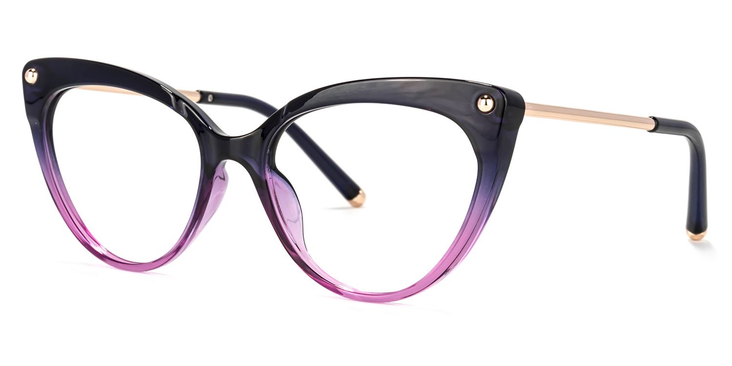Alivia Cat Eye Purple Gradient Frame Glasses | ZEELOOL2