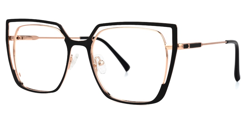 Letechia Square Black Glasses | Zeelool Glasses1