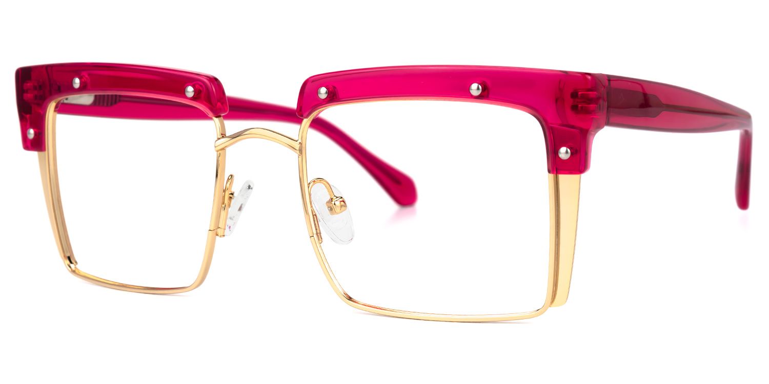 Kiana Square Rose-Pink Frame Glasses | Zeelool1