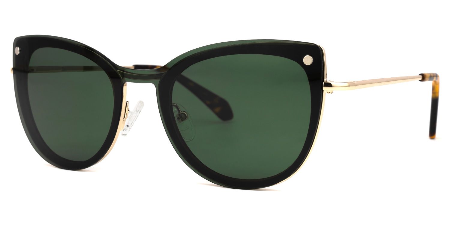 Paulette Clip-on Green Glasses | Zeelool Glasses2