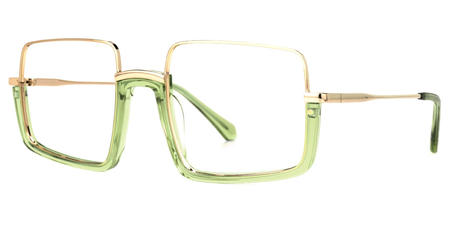 Shelton Square Green Glasses | Zeelool Glasses1