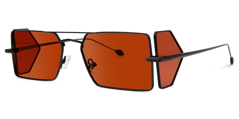 Romba Rectangle Red Sunglasses | Zeelool Glasses1