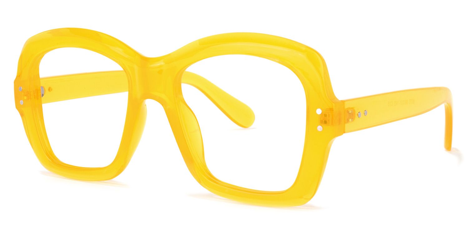Mckenzie Square Yellow Glasses | Zeelool Glasses1