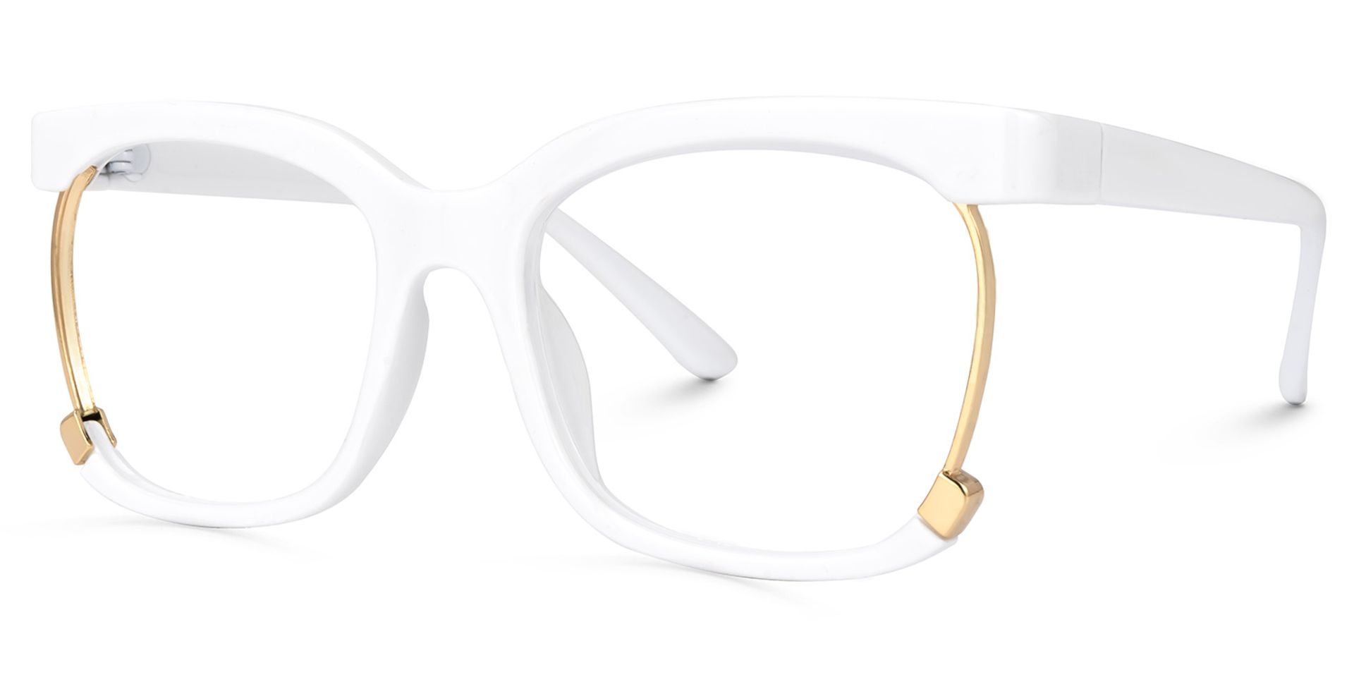 Obando Square White Glasses | Zeelool Glasses1