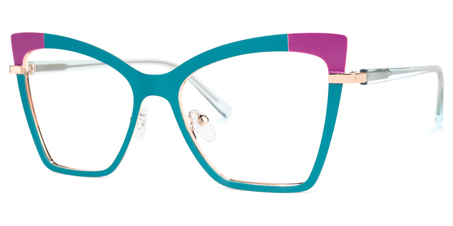 Poulson Cateye Teal Glasses | Zeelool Glasses