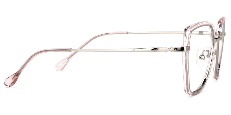 Noemi Geometric Pink-Silver Glasses | Zeelool Glasses3