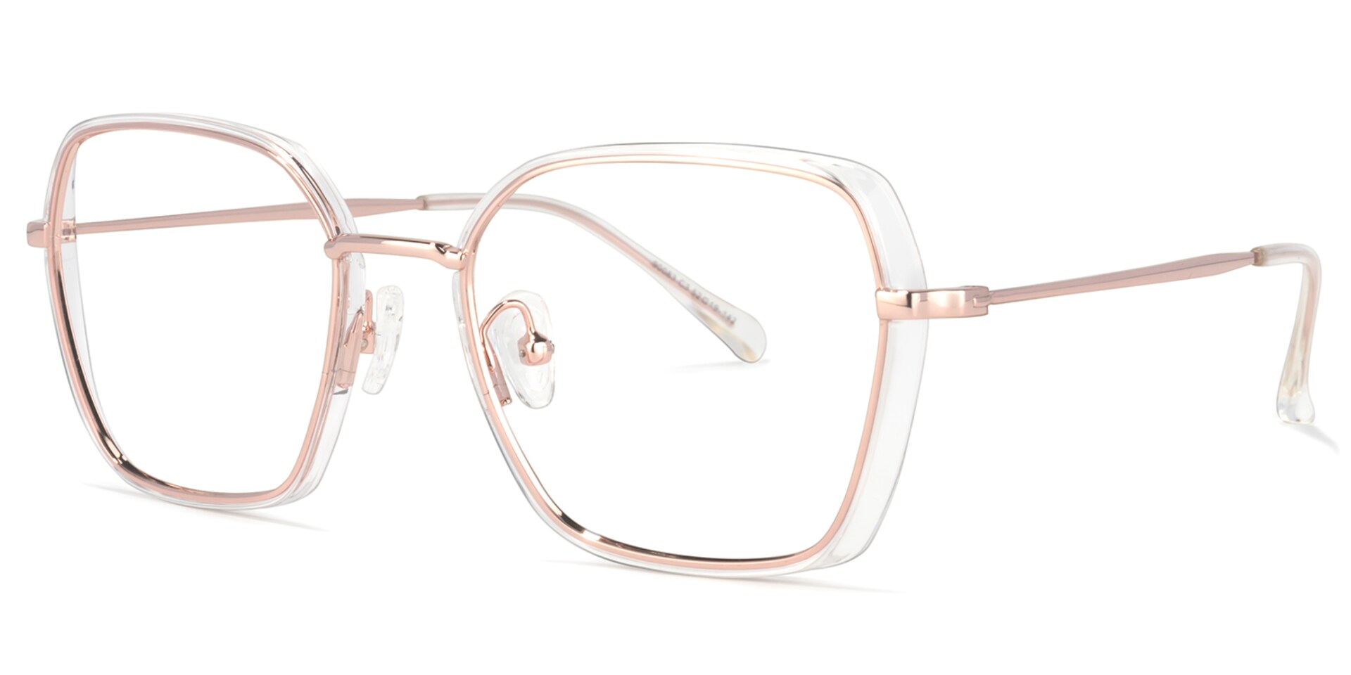 Natalee Square Rose-Gold Glasses | Zeelool Glasses1