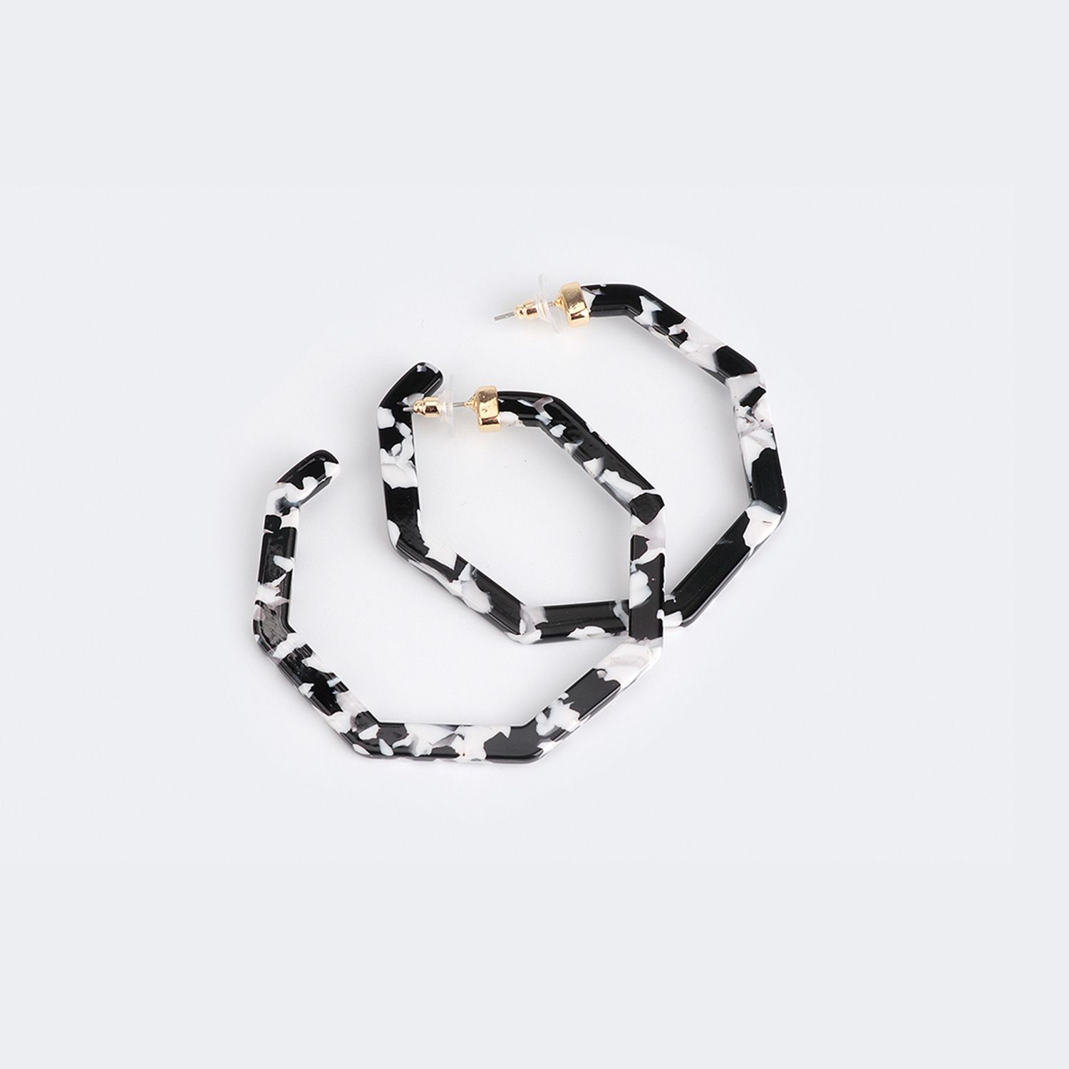 Vintage Octagon Shaped Black Earrings | Zeelool Glasses0