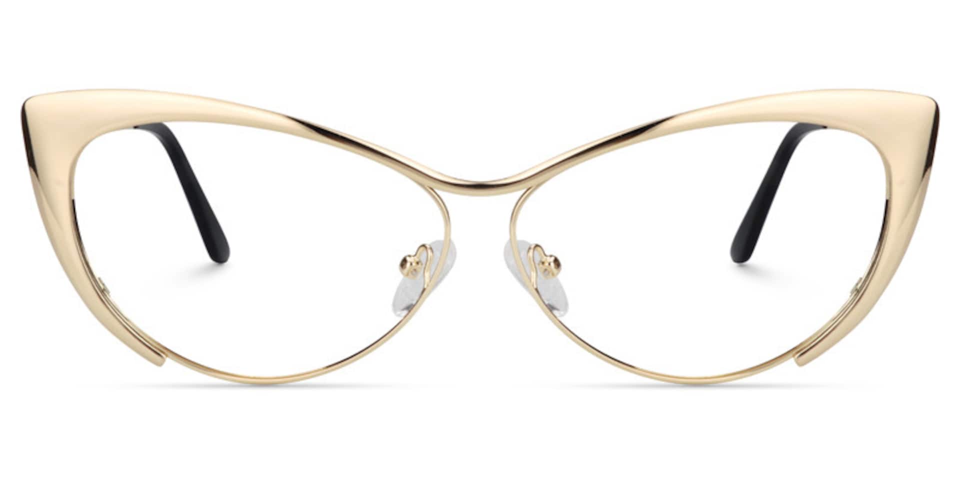 Ellen Cateye Gold Metal Frame Glasses for Women1