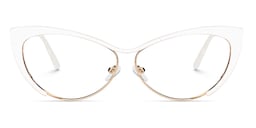 Ellen Cateye White Glasses0