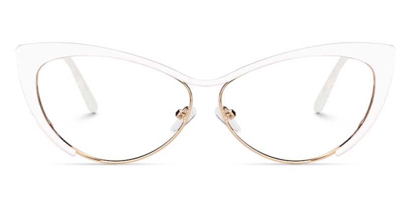 Ellen Cateye White Glasses