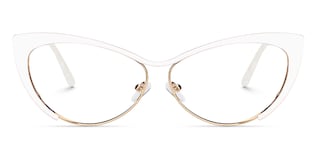 Ellen Cateye White Glasses0